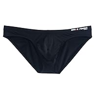 Men's Nylon Solid Contour Pouch Bikini Swimsuit