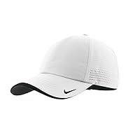 Nike Mens Golf - Dri-fit Swoosh Perforated Cap, White Hat, White