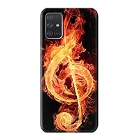 R0493 Music Note Burn Case Cover for Samsung Galaxy A71 5G [for A71 5G Version only. NOT for A71]