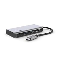 USB C Hub, 4-in-1 Multi-Port Laptop Dock with 4K HDMI, USB C Docking Station with 100 Watt Pass-Through Power Delivery, 2 X USB A Ports For MacBook Pro, Air, iPad Pro, Chromebook and More