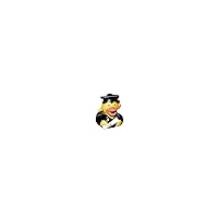 Chic Graduation Rubber Ducky Favor in Black & Yellow - 2