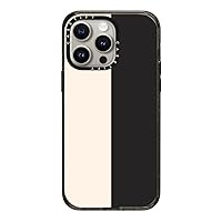 CASETiFY Impact Case for iPhone 15 Pro Max [4X Military Grade Drop Tested / 8.2ft Drop Protection] White/Black Colorblock - Clear Black