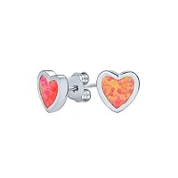 Heart Shaped Opal, Titanium Hypoallergenic Bezel Stud Earrings, For Sensitive Ears