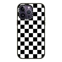 CASETiFY Impact iPhone 14 Pro Max Case [4X Military Grade Drop Tested / 8.2ft Drop Protection] - Black White Check Checkerboard Chess Board Two Tone Ska Pattern - Glossy Black