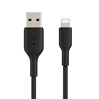 Belkin BoostCharge Lightning Cable - 6.6ft/2M - MFi Certified Apple iPhone Charger USB to Lightning Cable - iPhone Cable - iPhone Charger Cord - Apple Charger - USB Phone Charger - Black