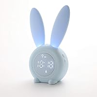 Alarm Clock Alarm Clock Night Light Silicone Sensor Small Alarm Sound Timing Timer Sleep Light with Sleep Light Ideal for Bedroom (Color: Blue, Size: 175.5x94x72.5mm)