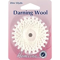 Wool & Polyester Darning Yarn 20m White - Each
