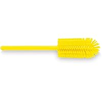 SPARTA Large Water Bottle Brush Ideal for Wide-Mouth Jars, Bottles and Tumblers, Dishwashing Tool with Handle for Home and Commercial Kitchens, Plastic, 16 Inches, Yellow, (Pack of 4)