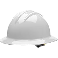 Bullard 3-Rib C33 Full Brim Safety Hard Hat with 6-Point Ratchet Suspension and Cotton Brow Pad, Yellow