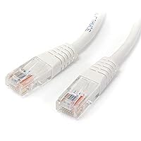 StarTech.com Cat5e Ethernet Cable - 10 ft - White - Patch Cable - Molded Cat5e Cable - Network Cable - Ethernet Cord - Cat 5e Cable - 10ft (M45PATCH10WH)