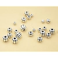 3mm-6mm Thai Sterling Silver Beads Carved Watermelon Shape Beads 925 Silver Bead Spacers (S002T)