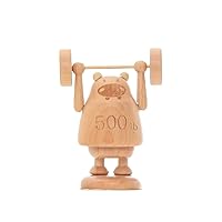Creative Animal Weightlifting Dashboard Decorations Exquisite Funny Wooden Swing Waving Car Accessories Interior for Car Ornament Decor (Hippo)