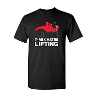 T-Rex Hates Lifting Funny Gym Workout Unisex Novelty T-Shirt