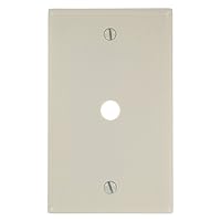 78013 1-Gang .406 Inch Hole Device Telephone/Cable Wallplate, Standard Size, Thermoset, Box Mount, Light Almond