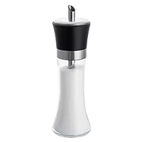 Restaurantware Vetri 6.3 Ounce Sugar Dispenser 1 Pouring Spout Sugar Shaker Dispenser - Black Lid Clear Finish Glass Sugar Pourer Refillable Dishwashable