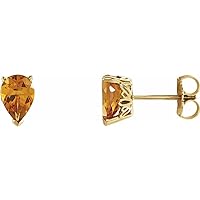 Citrine Pear Scroll Setting Earrings Jewelry for Women