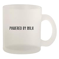 Powered By Milk - Glass 10oz Frosted Coffee Mug, Frosted
