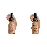 NYX PROFESSIONAL MAKEUP Total Control Pro Drop Foundation, Skin-True Buildable Coverage - Medium Olive (Pack of 2)