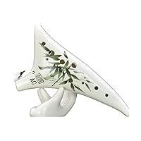12 Holes Alto C Ocarina White Flower Element Music Instruments Chinese Woodwind Instrument