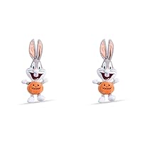 Looney Tunes for Pets Bugs Bunny Halloween Big Head Pumpkin Plush Dog Toy | Stuffed Animal Toy for Dogs, Medium Dog Toy Bugs Bunny Squeaky Dog Toy Dog Chew Toy, 9 Inch, (FF16973) (Pack of 2)