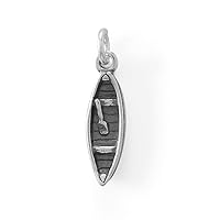 925 Sterling Silver Canoe Charm Pendant Necklace Measures 5.5mm X 18.6mm Jewelry for Women