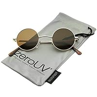 zeroUV - Retro Round Sunglasses for Men Women with Color Mirrored Lens Glasses 1409