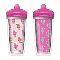 Playtex Baby Sipsters Stage 3 Spill-Proof, Leak-Proof, Break-Proof Spout Cup for Girls - Pink, Limited Edition, 9 Oz, 2 Count