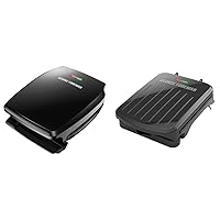 George Foreman GR340FB Classic Plate Electric Indoor Grill + Panini Press, Black and George Foreman GRS040B 2-Serving Classic Plate Electric Indoor Grill and Panini Press, Black