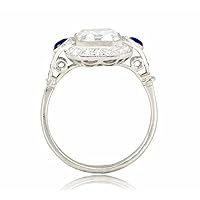 DESTINY JEWEL VintageArtDeco Engagement Wedding Party Ring,Solid 925 Silver Unique Ring, 2ct Round Diamond Ring