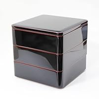 Three-tier Heavy Box, Tamunai Vermilion, 6.5 inch, 3 Tiers, Echizen Lacquerware, Japanese Tableware, Wooden, Lacquered Made in Japan, Traditional Crafts, New Year, Spring