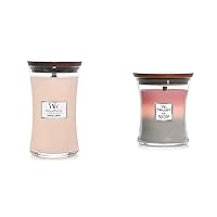 WoodWick Large Hourglass Candle Bundle - Coastal Sunset and Shoreline Trilogy (3 fragrances)