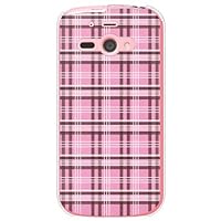 Second Skin Country Tartan Check Pink x Brown (Clear) / for AQUOS Phone ss 205SH/SoftBank SSH205-PCCL-201-Y103