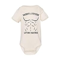 Baffle Lifting Onesie, DADDY'S FUTURE LIFTING PARTNER, Weight Lifting, Funny Bodybuilding Bodysuit, Short Sleeve Romper
