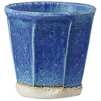 Set of 10 Rock Cups, Hand Sharpened Marine Blue Octagonal Cups, 3.3 x 3.0 inches (8.4 x 7.7 cm), 7.9 fl oz (200 cc), Creatures (Restaurant, Commercial Use), Tableware,