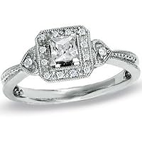 Exquisite Vintage Cheap Engagement Ring 0.50 Carat Princess Cut Diamond on Gold