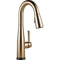 Delta Faucet Essa Touch Bar Faucet with Pull Down Sprayer, Gold Bar Sink Faucet Single Hole, Wet Bar Faucets Single Hole, Prep Sink Faucet, Delta Touch2O Technology, Champagne Bronze 9913T-CZ-DST