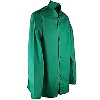 MAGID SparkGuard PVC-Free Flame-Resistant Cotton Jacket, 30” Long, Green, Size 3XL