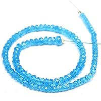 Natural Neon Apatite Faceted Rondelle Micro Gemstone Craft Loose Beads Strand 8.5
