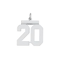 925 Sterling Silver Medium Polished Pendant Necklace Sport game Number Jewelry for Women in Silver Choice of Numbers and Variety of Options