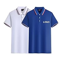 DIY Business Custom Logo Parallel Bars Lapel Polo Shirt Short-Sleeved T-Shirt Men and Women Universal Solid Color Version