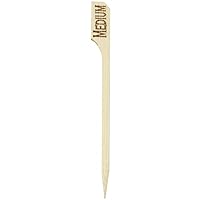 PackNwood 210BBMED99-Steak Markers Cooked Labels Medium-Party Flat cocktail picks, Toothpicks,Food Appetizer Toothpicks,tooth picks, bamboo sticks, bamboo skewers 3.5” inch |1000 pcs