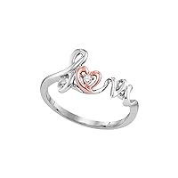 Diamond2Deal 10kt Two-tone Rose Gold Womens Round Diamond Heart Ring .02 Cttw Color- G-H Clarity- I2-I3