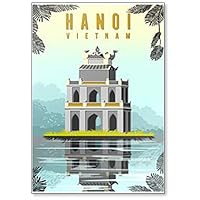 Temple in Lake in Hanoi, Vietnam Fridge Magnet