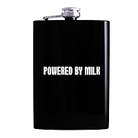 Powered By Milk - Drinking Alcohol 8oz Hip Flask