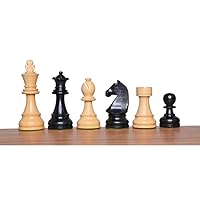 German Knight(Down Head) Weighted Wooden Chess Pieces Set- 2 Extra Queens-Staunton Series Chessmen in Ebonized Boxwood- TAJ CHESS STORE