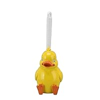 Silicone Toilet Brush Little Yellow Duck,Flexible Toilet Bowl Brush Head with Silicone Bristles, Compact Size for Storage and Organization,Toilet Brush with Ventilated Drying