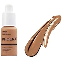 1 Piece - PHOERA Foundation - Flawless Soft Matte Liquid Foundation with 24 HR Oil Control and Concealer, Full Coverage Makeup for a Smooth, Long-Lasting Look, Waterproof 30ml (107 Honey)