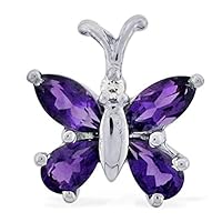 Carillon Amethyst Natural Gemstone Marquise Shape Pendant 925 Sterling Silver Casual Jewelry