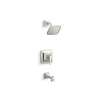 Kohler TS27403-4G-SN RIFF® Rite-Temp® 1.75 GPM bath and shower faucet trim set, Vibrant Polished Nickel