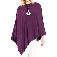Women's Lightweight Jersey Poncho Sweater Cape Shawl Versatile Summer Spring Fall Winter Pullover Ponchos
